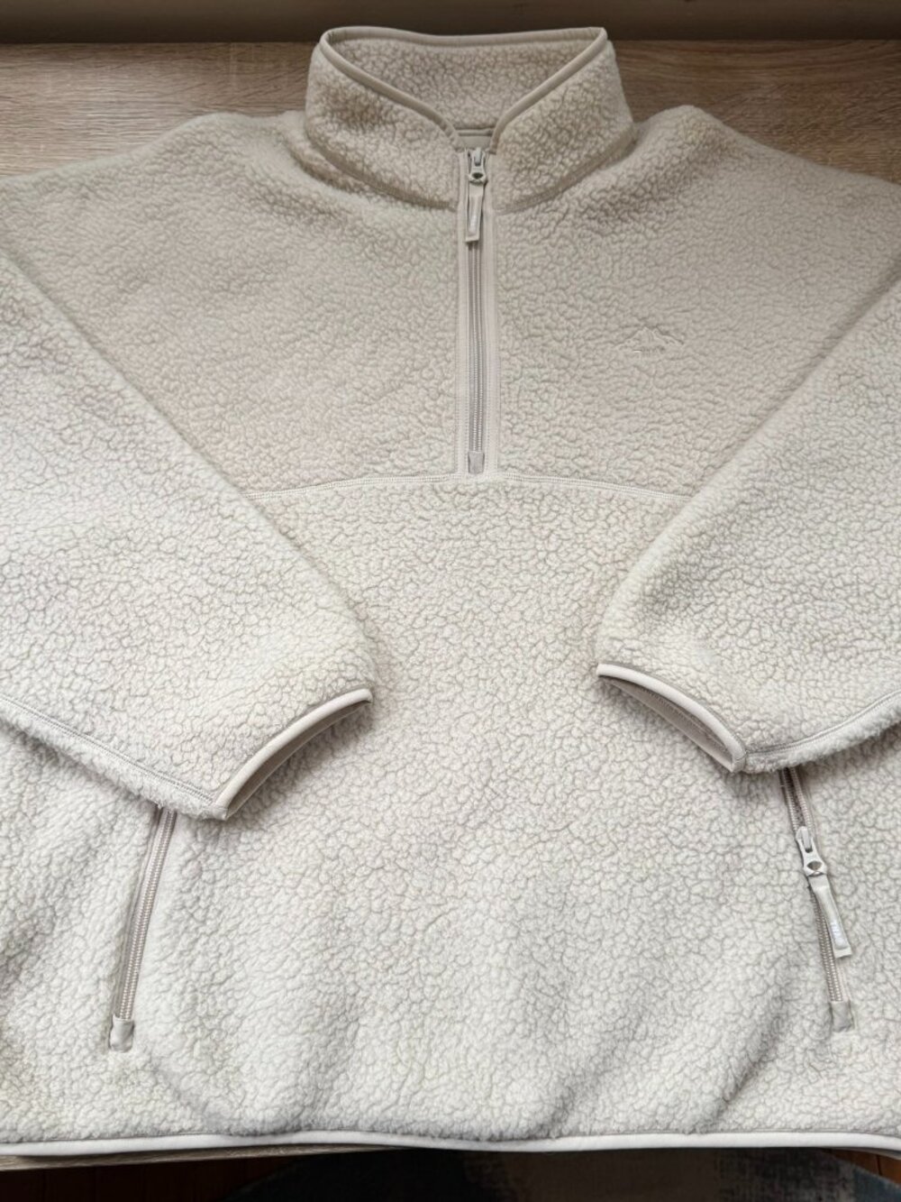 Aritzia TNA Polartec Fleece Thermal Pro Half-Zip Pullover Jacket Cream XL